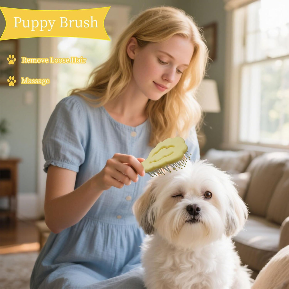 Cepillo para cachorros de cerdas suaves en forma de nube, diseño de...