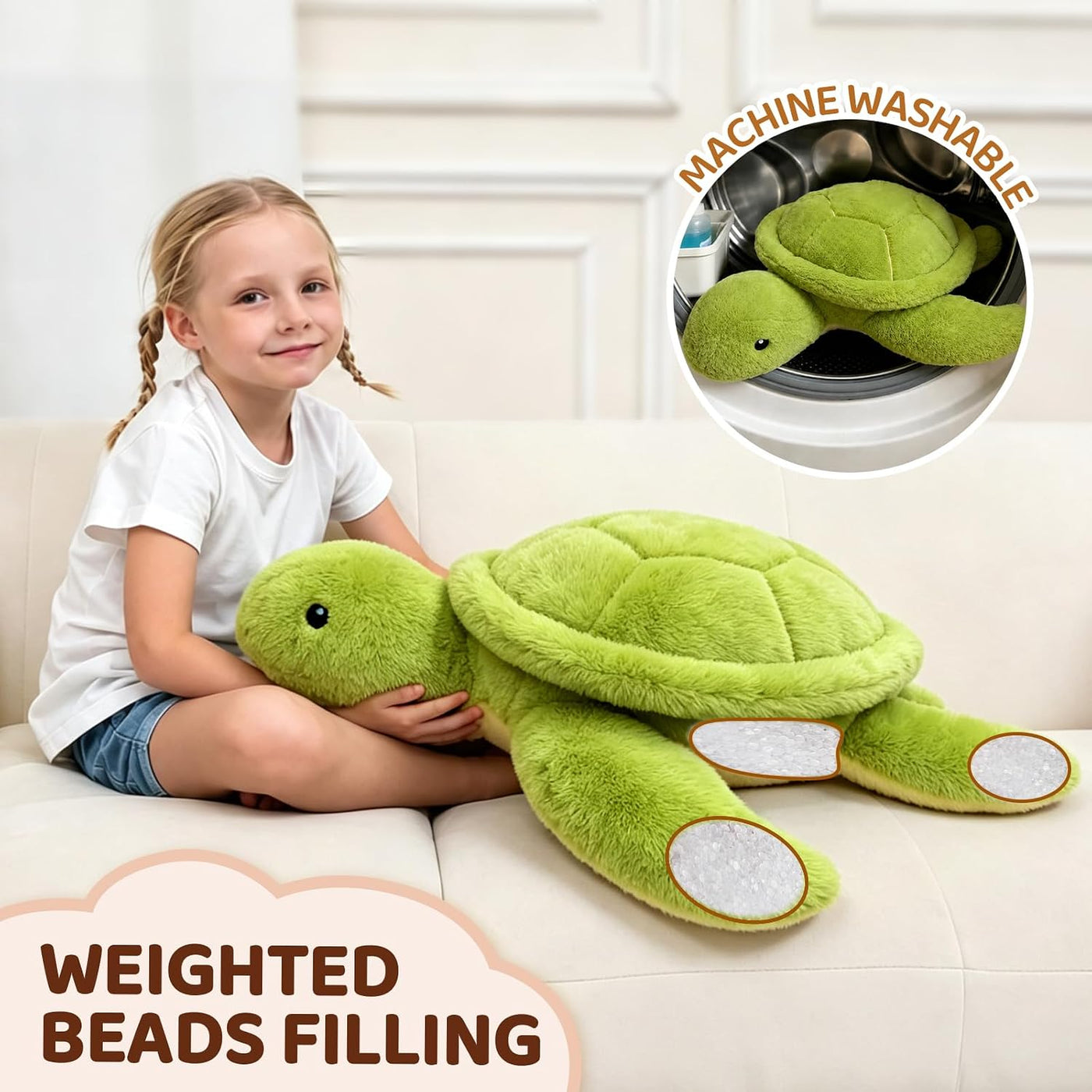 HAIJUNYA Animales con peso de tortuga de 22 pulgadas, 4.5 libras, j...