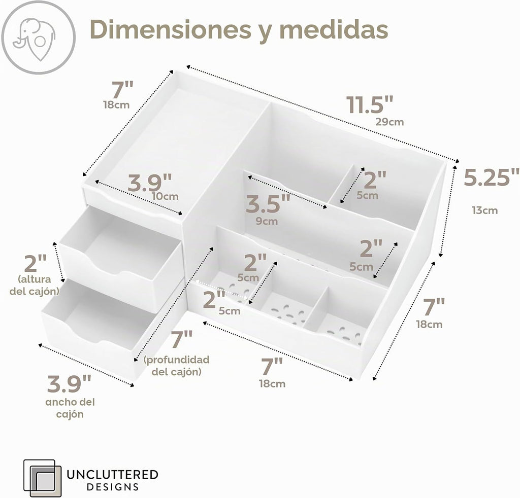 Despejado diseños Maquillaje Organizador con cajones