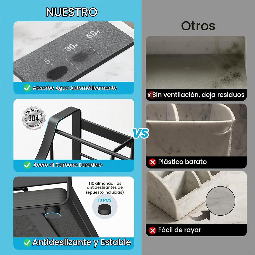BOTEMY Soporte para cepillos de dientes con piedra de secado instan...