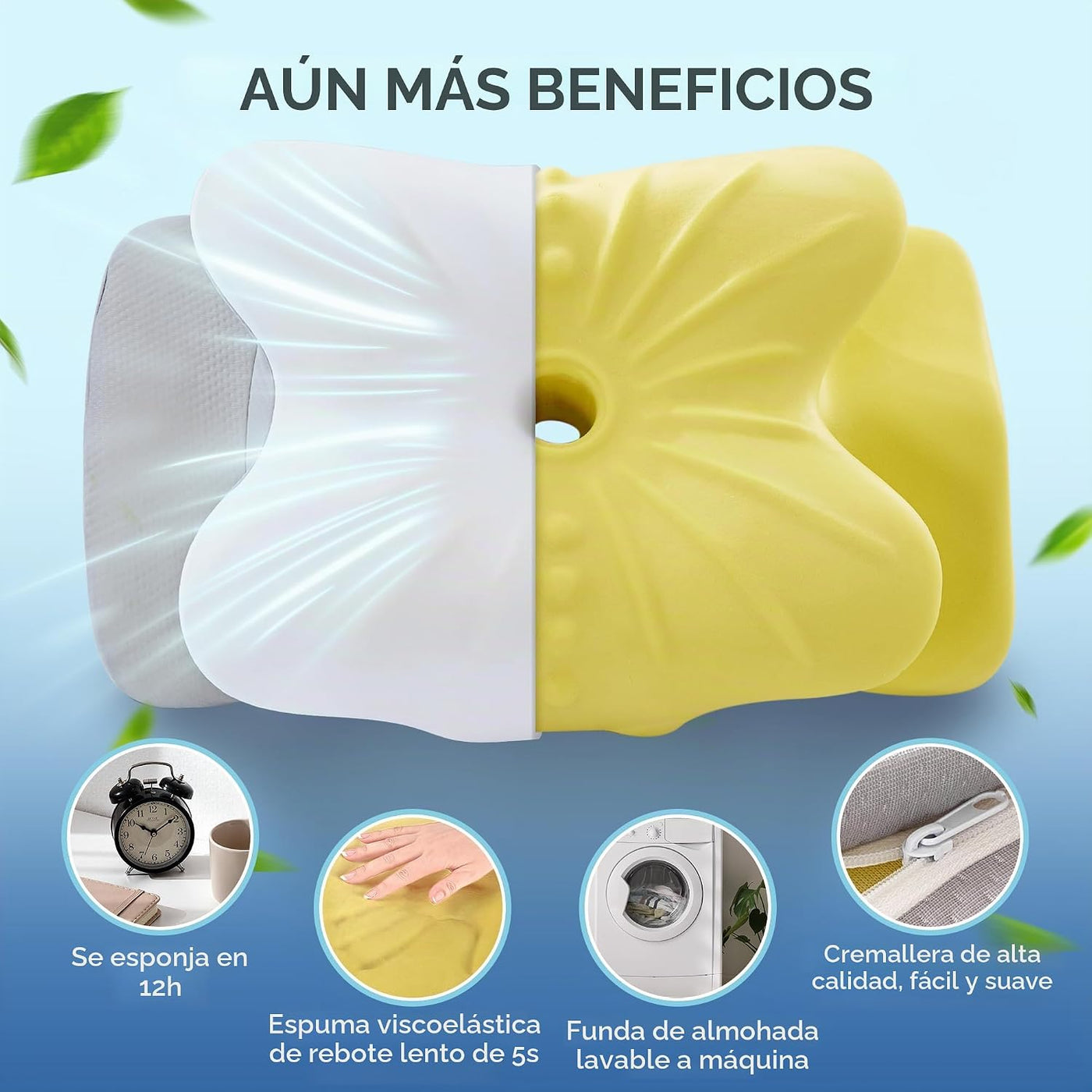 BDEUS Almohada cervical cervical para dormir, almohada ergonómica d...