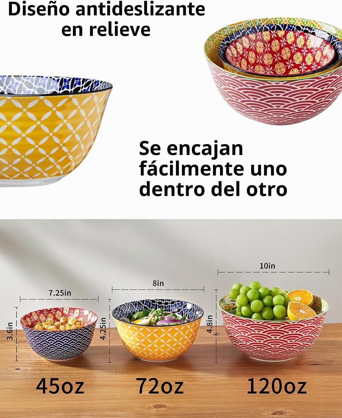 Metahom Cuencos de Mezcla de Cerámica para Cocina, Coloridos Cuenco...