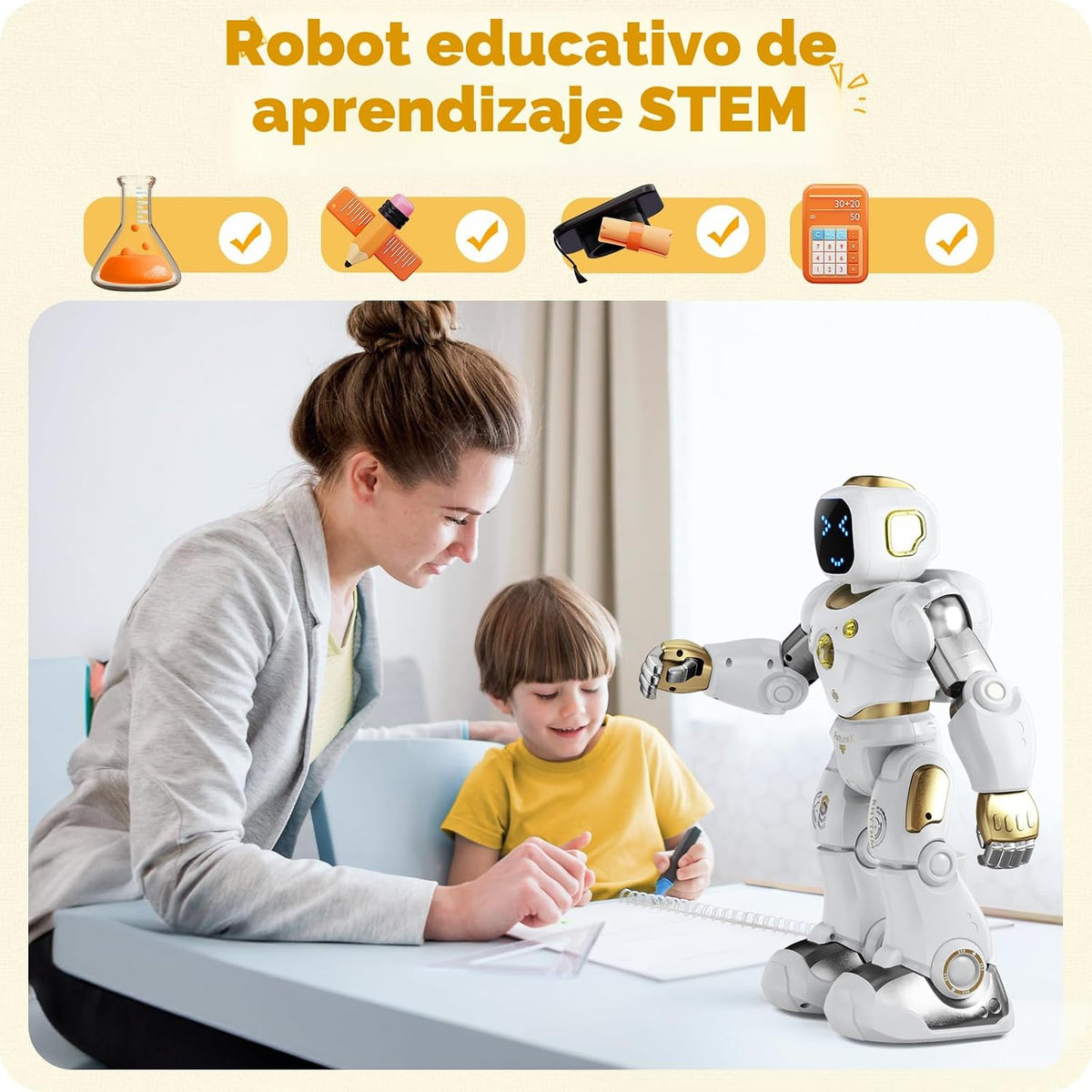 Ruko 1088 Robot de juguete programable para niños, regalo de aprend...
