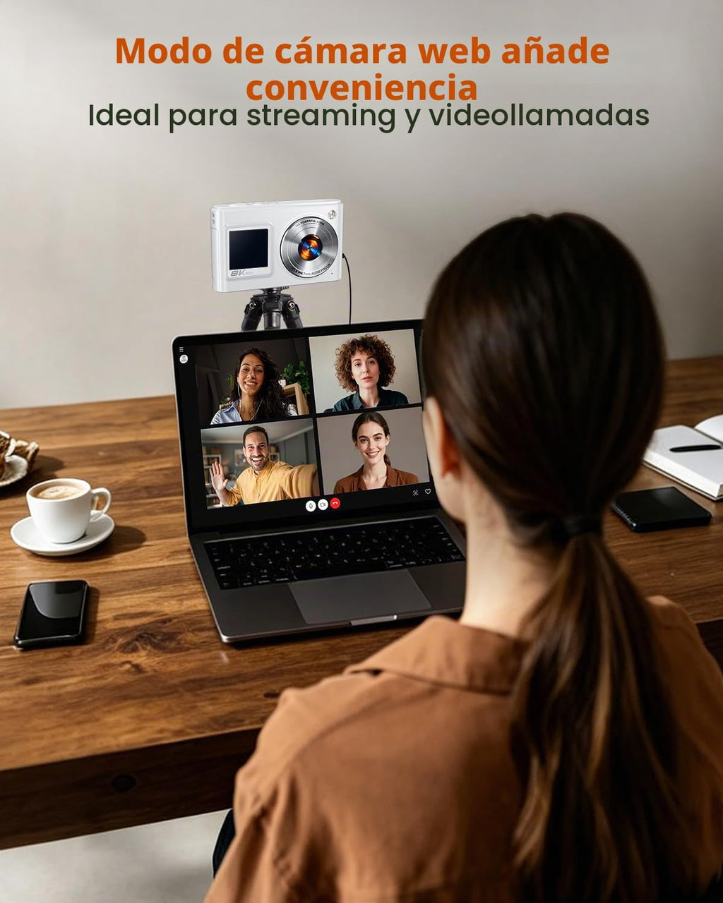 Cámara digital 8K para fotografía con WiFi, enfoque automático de 9...