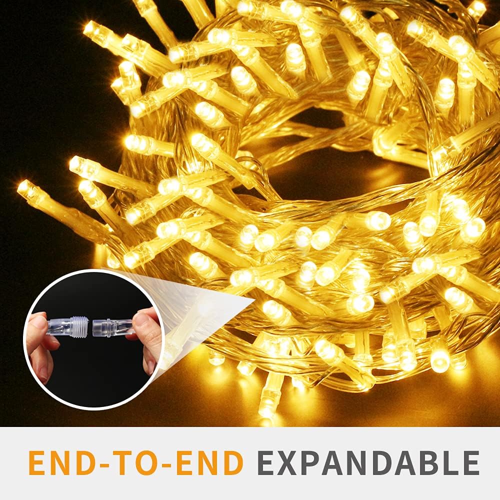 VTECHOLOGY Guirnalda de luces de Navidad, 33 pies, 100 luces LED pa...