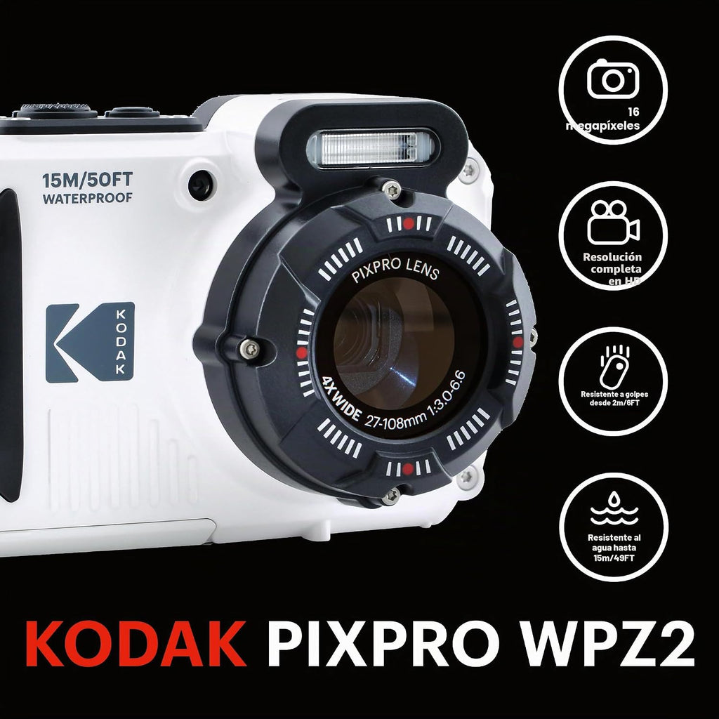 Cámara digital compacta Kodak Pixpro WPZ2 - 16M píxeles, sumergible...