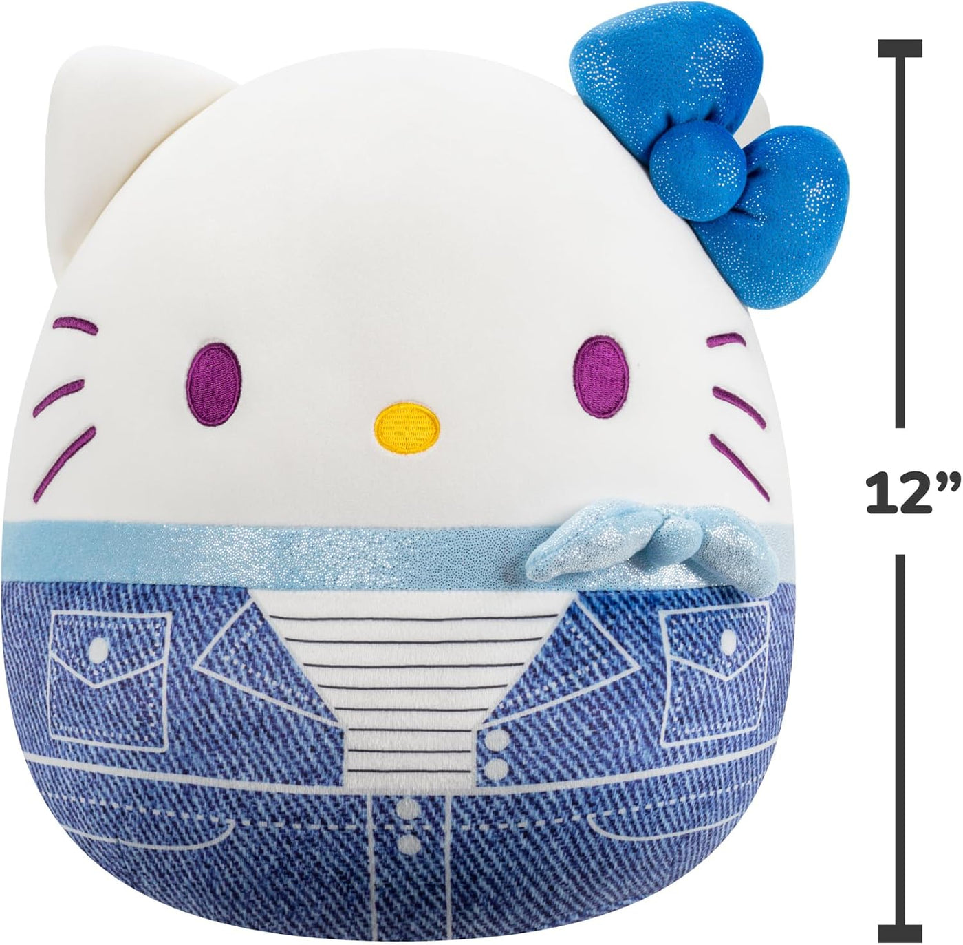 Squishmallows Sanrio - Peluche de Hello Kitty de mezclilla original...