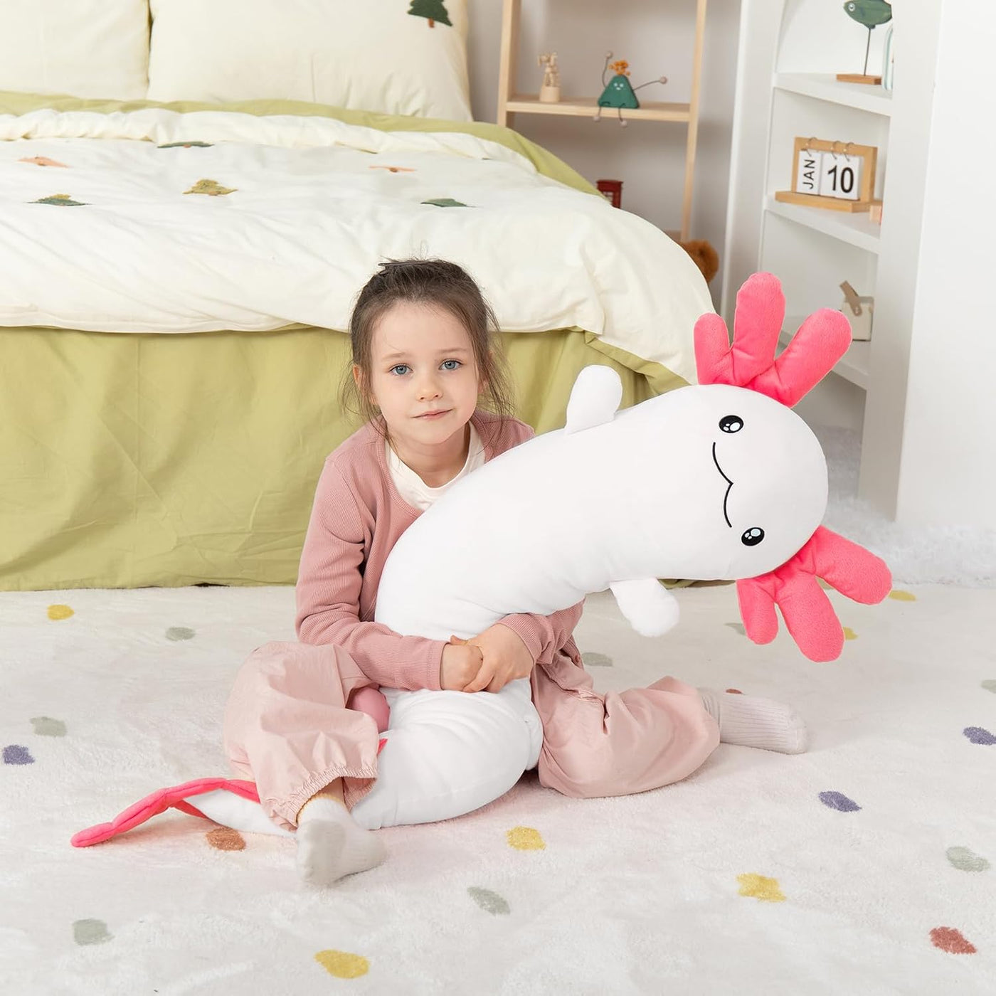 MaoGoLan - Almohada de felpa de ajolote de 48 pulgadas, que brilla...