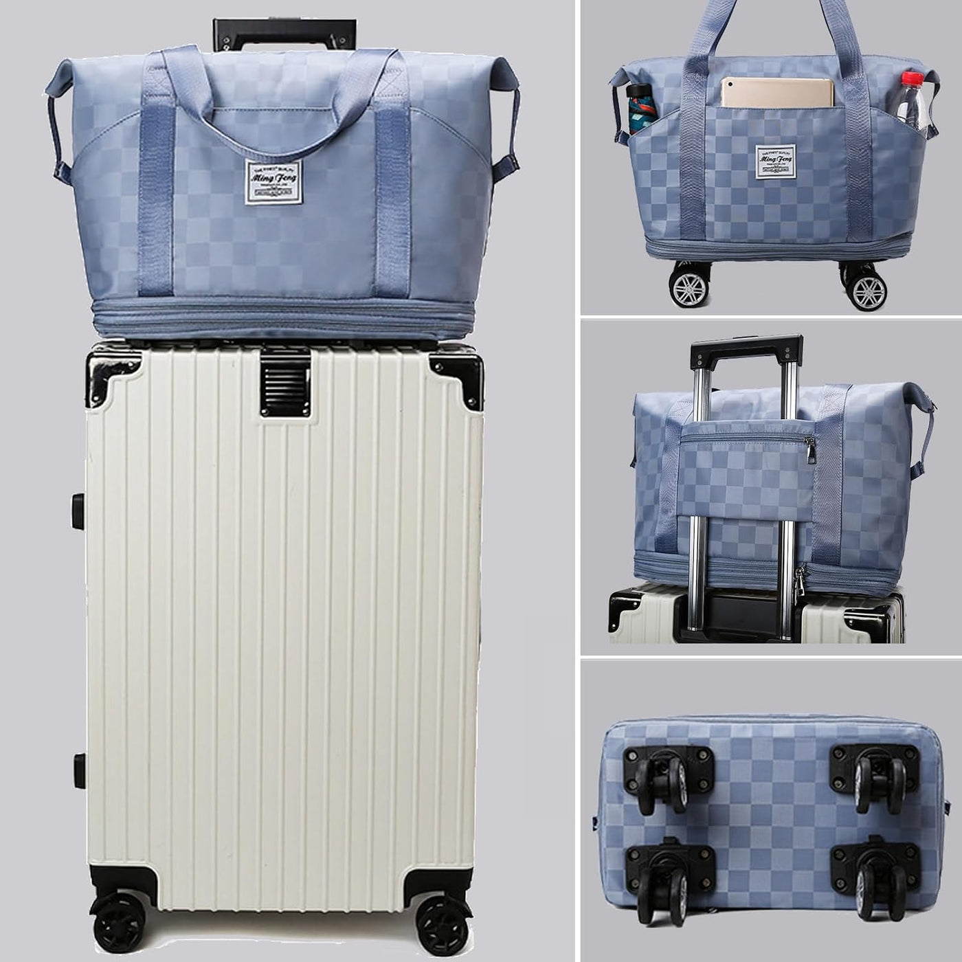 Bolsas de lona expandibles y plegables, con ruedas desmontables, bo...