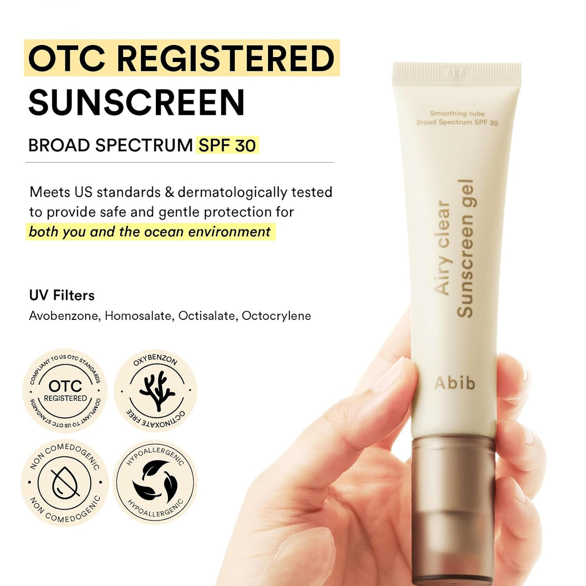 Abib Airy Clear - Gel protector solar SPF 30, 1.01 fl.oz (1.06 oz),...