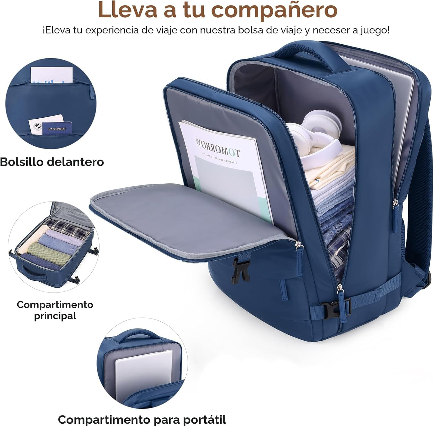 UKEIN - Juego de equipaje con mochila, equipaje de mano rígido apro...