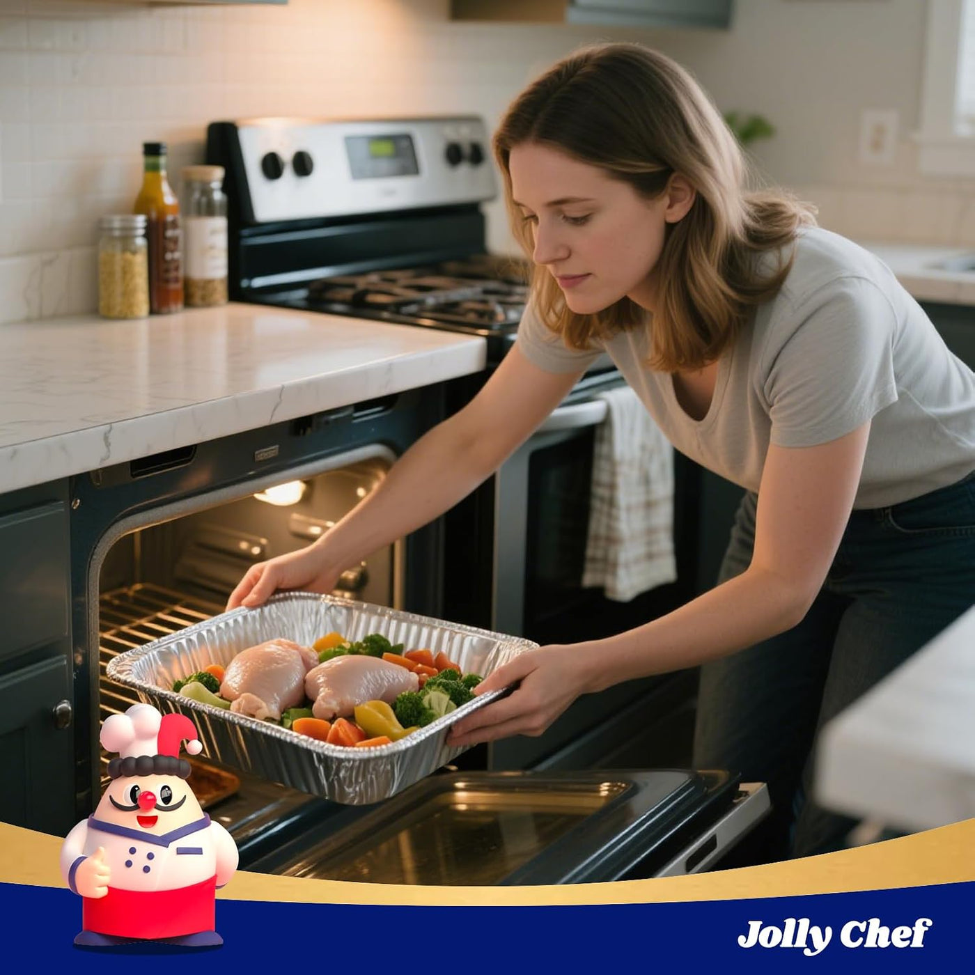 JOLLY CHEF - Sartenes de aluminio de 9 x 13 pulgadas (paquete de 30...