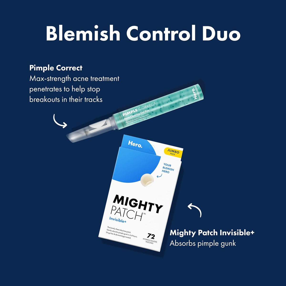Hero Cosmetics Mighty Patch Invisible+ Parche para espinillas para...