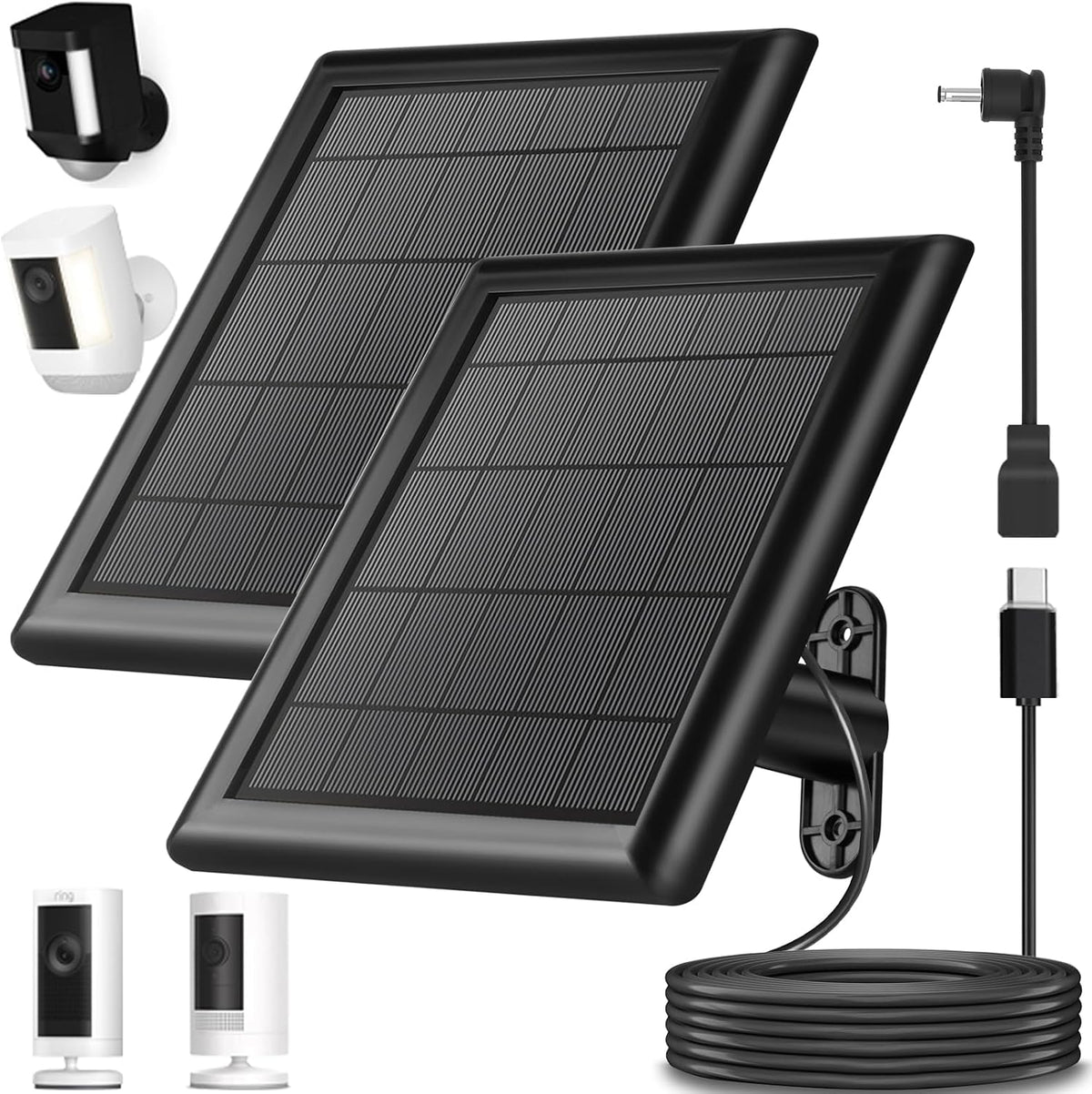 Cargador de panel solar de 8 W para cámara de anillo, panel solar d...