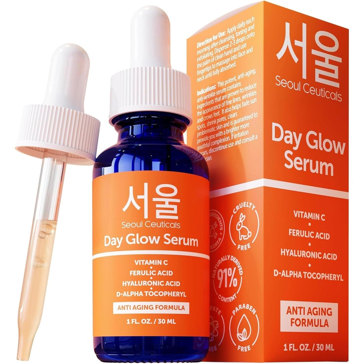 Korean Skin Care K Beauty - Sérum de ácido hialurónico 20% vitamina...