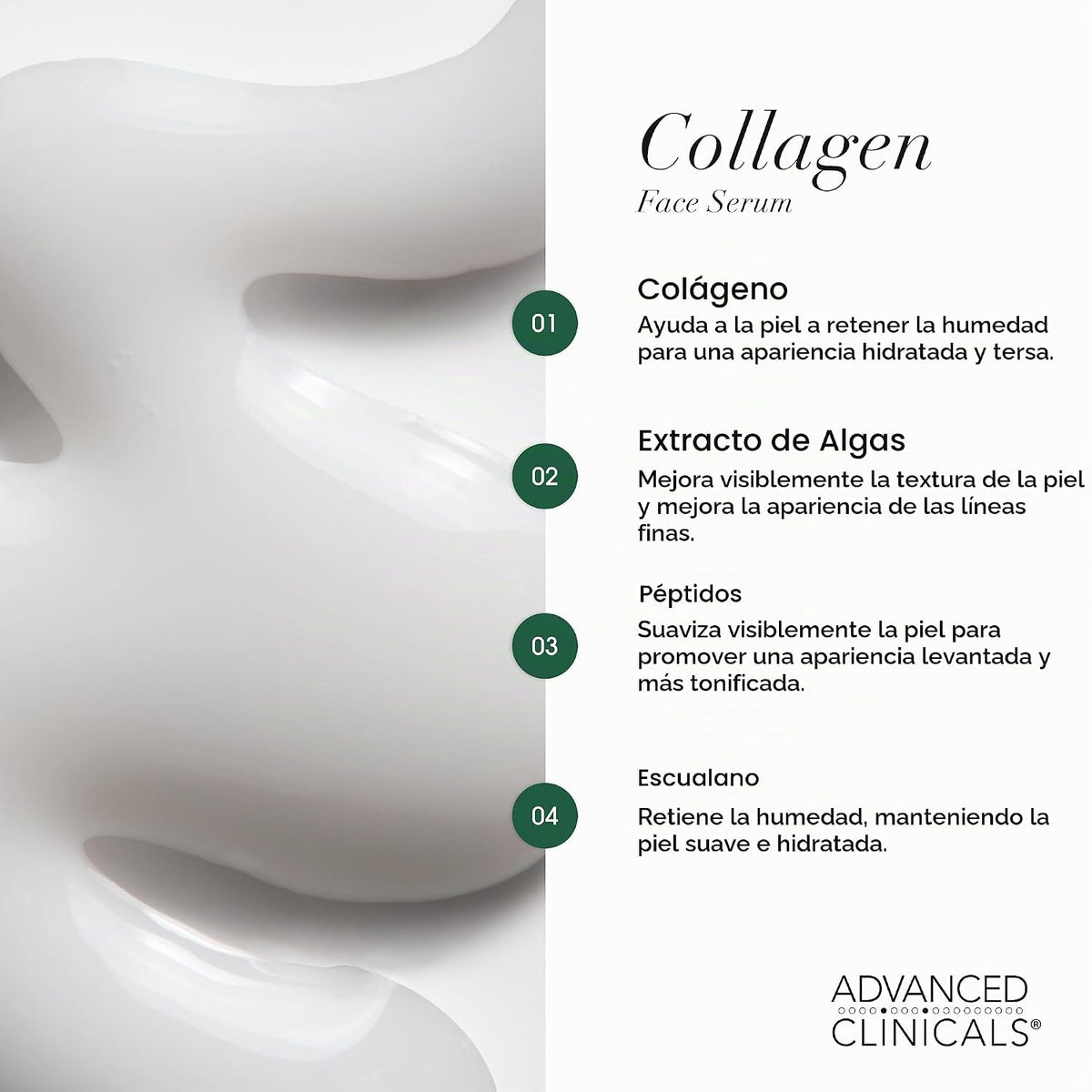 Advanced Clinicals Suero facial de colágeno + aceite de cúrcuma, su...