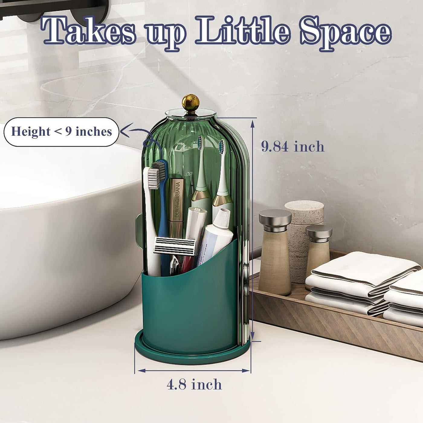 Zufudo Portacepillos de dientes a prueba de polvo con tapa, soporte...
