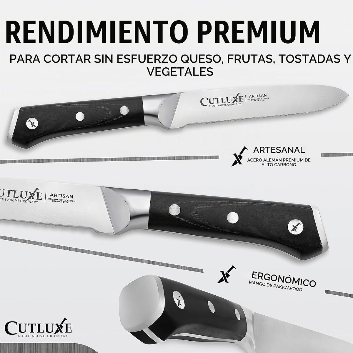 Cutluxe Cuchillo de Utilidad de Cocina \u2013 Hoja Dentada Ultra Af...