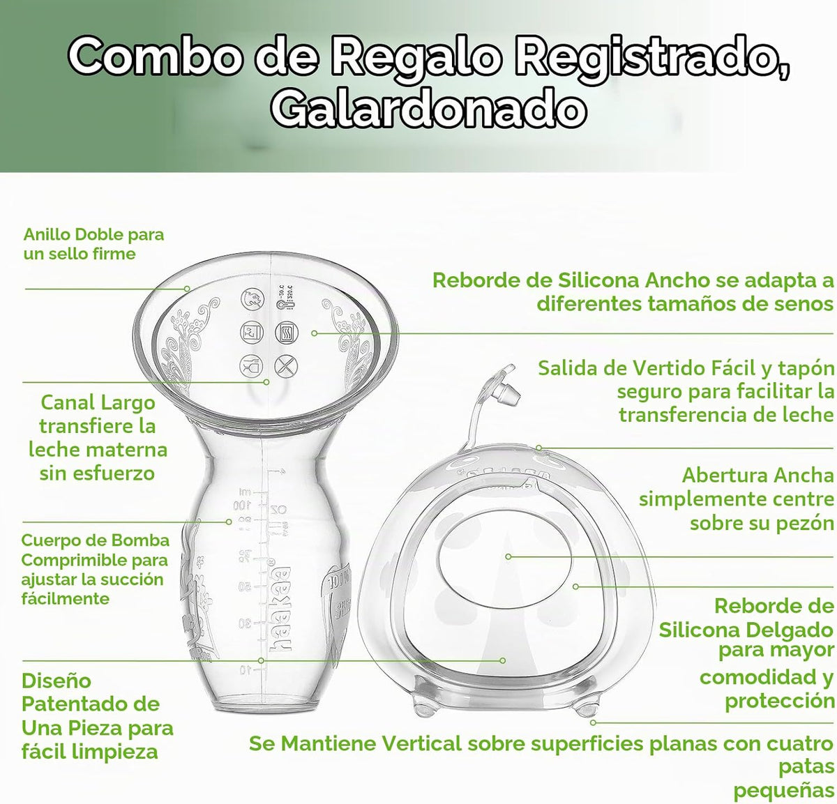 haakaa Extractor de leche manual de 4 oz\/3.4 fl oz y colector de l...