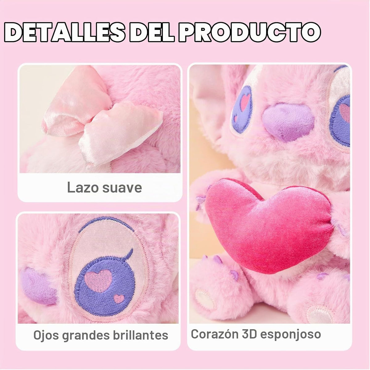 MINISO Disney - Peluche de punto de ángel de 10 pulgadas, suave, ab...
