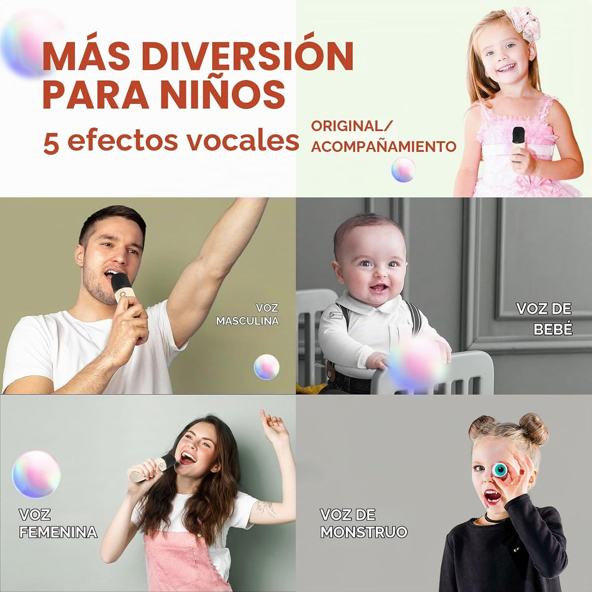 YLL Mini máquina de karaoke con 2 micrófonos inalámbricos, regalos...