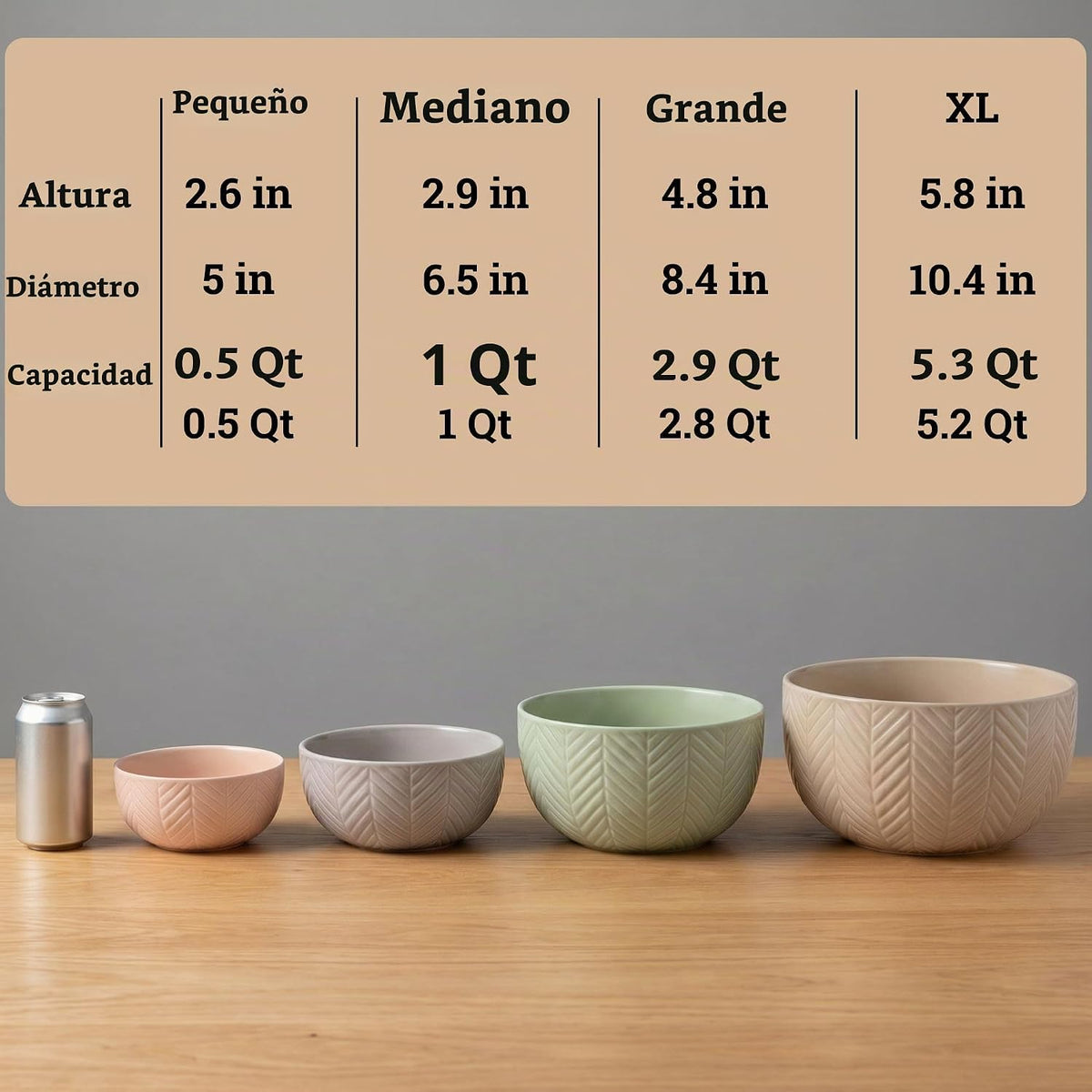 Juego de tazones de cerámica para mezclar de 4 piezas, tazones nido...