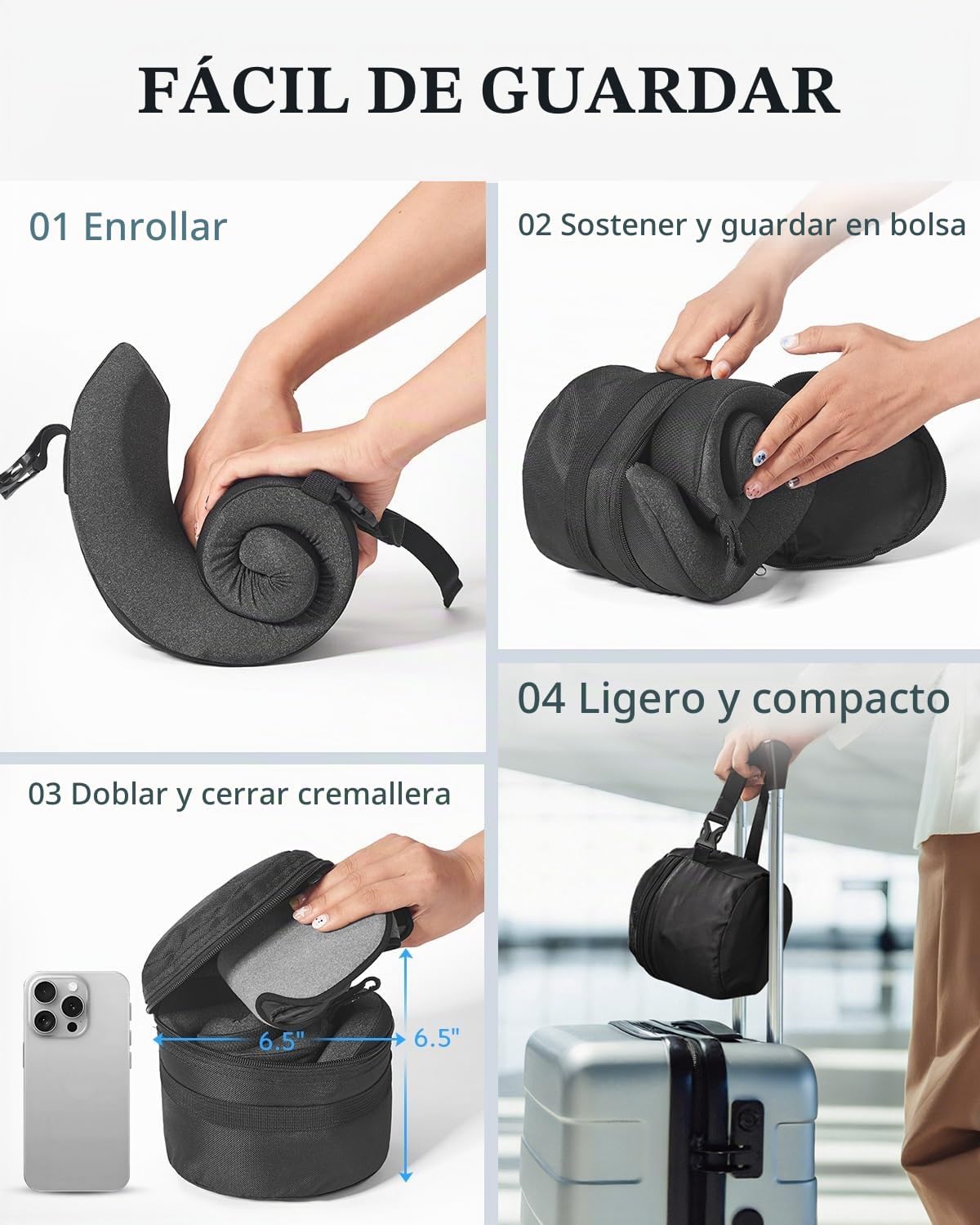 YFONG Almohada de viaje para avión de vuelo largo, combo de correa...
