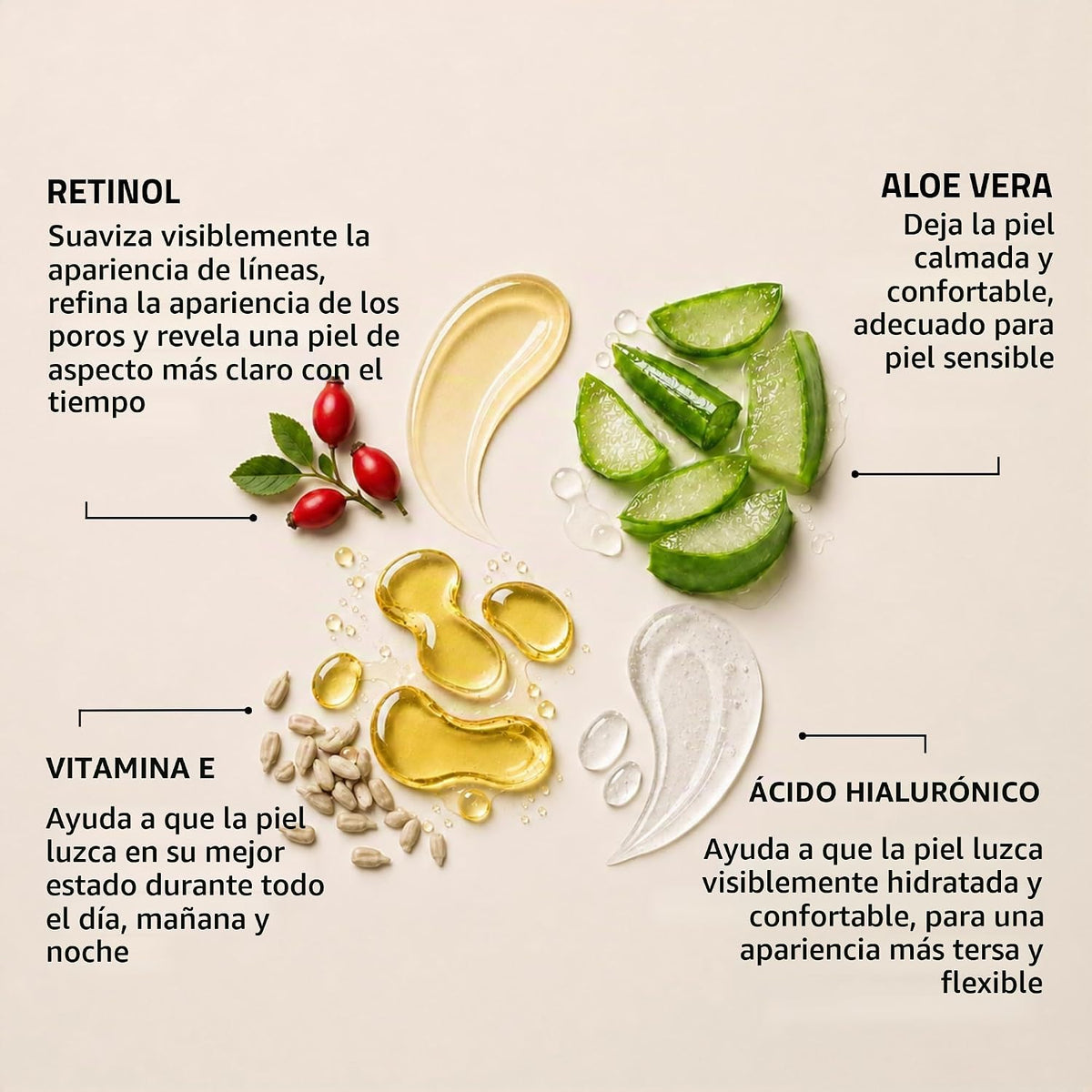 YEOUTH Suero de retinol para rostro con ácido hialurónico y vitamin...
