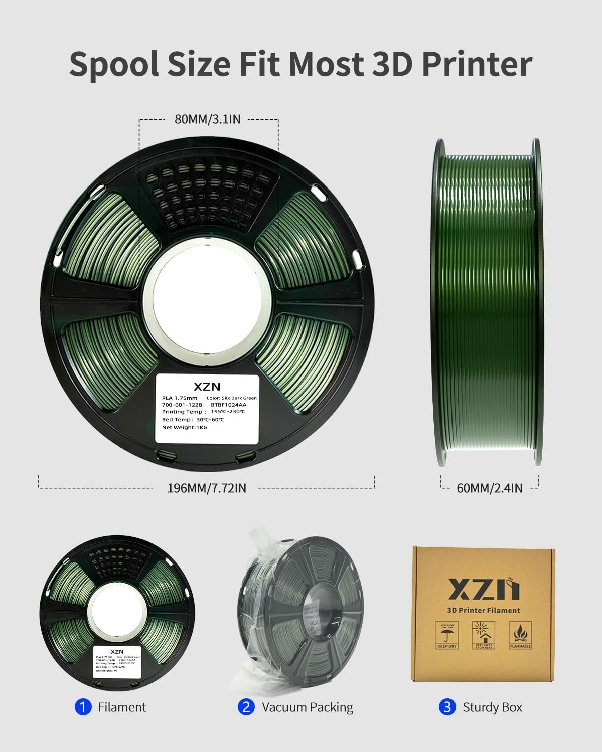 Filamento de seda PLA 1.75mm, filamento para impresora 3D de aspect...