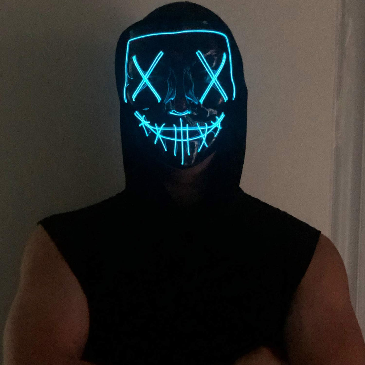 Poptrend Máscara de Halloween con luz LED para festivales, cosplay,...