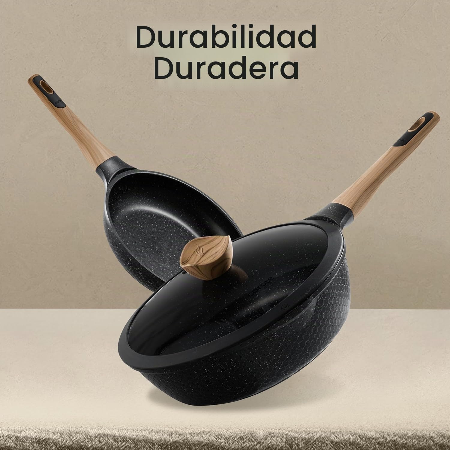 CAROTE Juego de 39 ollas y sartenes antiadherentes, juego de utensi...