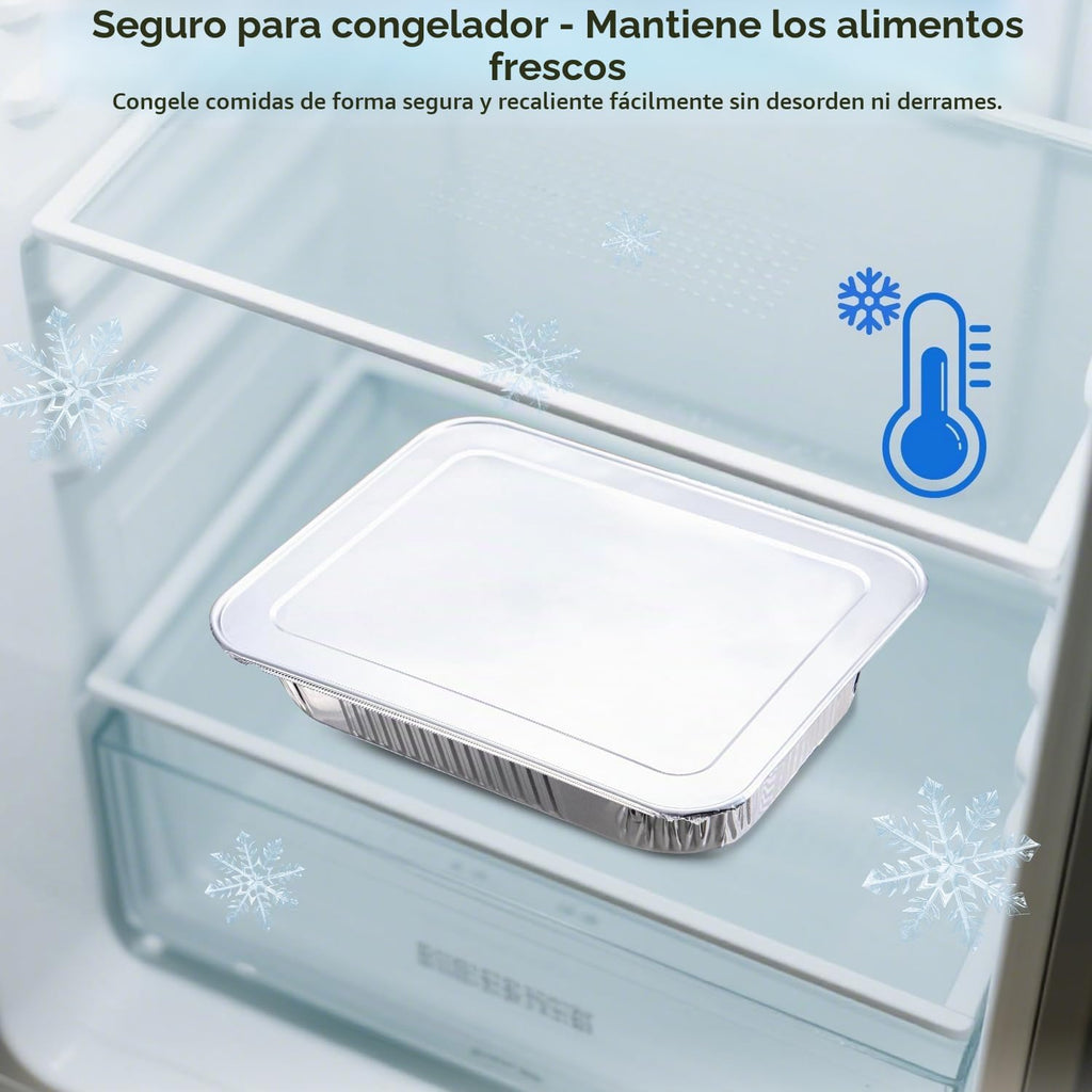 Lideropa Sartenes desechables de papel de aluminio con tapas de 9 x...