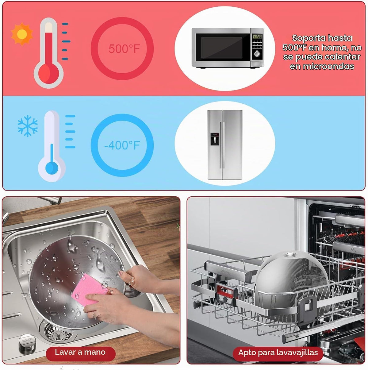 Cuenco elevador de acero inoxidable compatible con KitchenAid de 6...