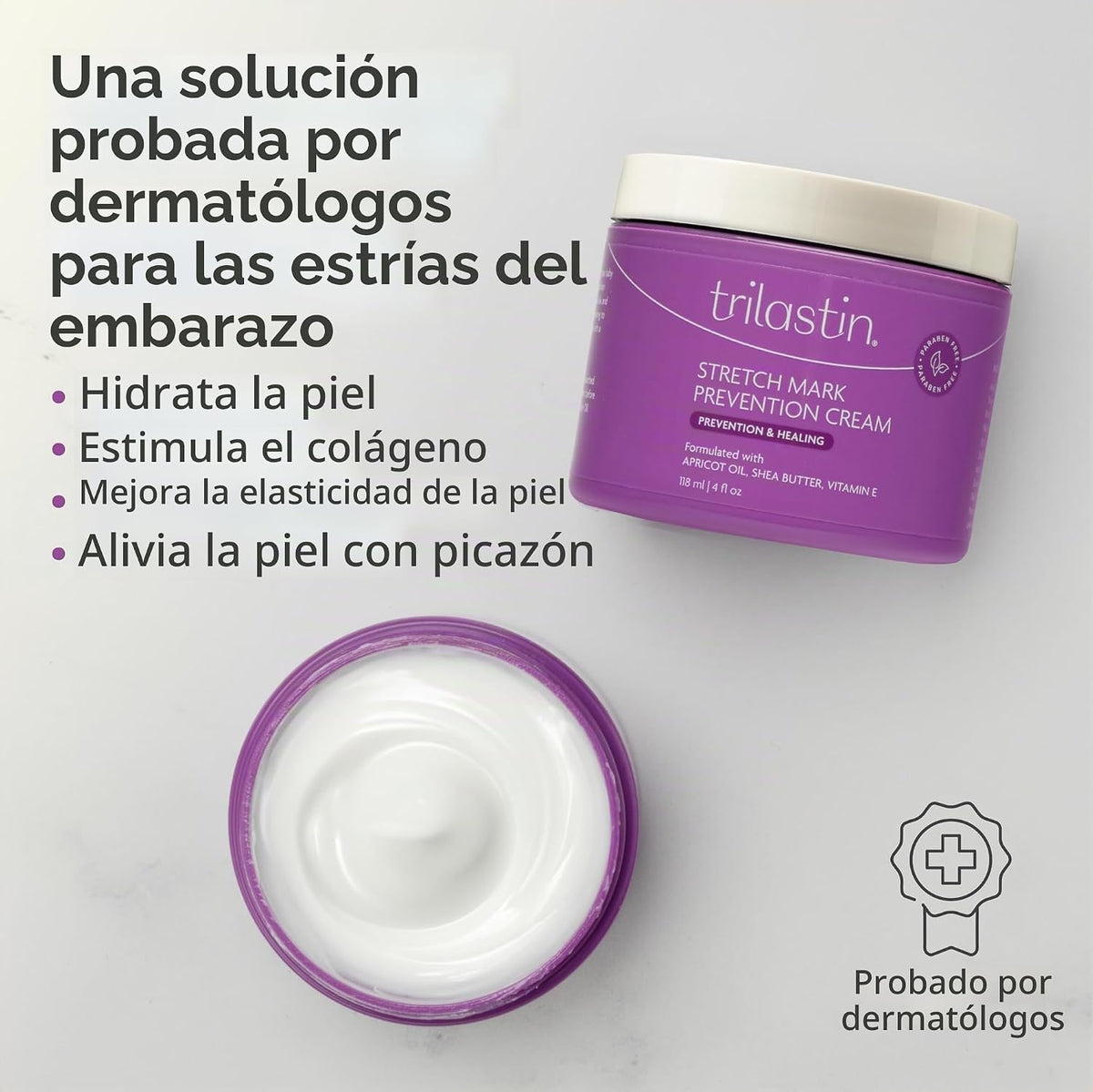 Trilastin Crema de prevención de estrías de maternidad (4 onzas) co...