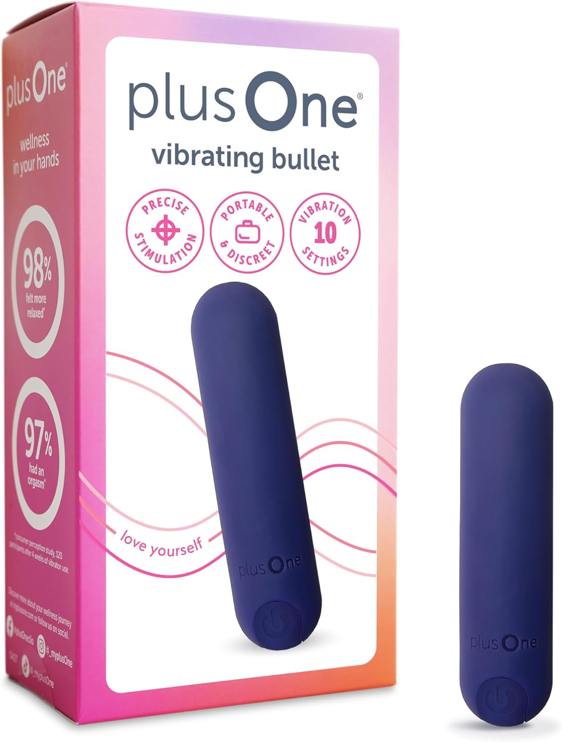 plusOne Vibrador bala para mujer, mini vibrador hecho de silicona s...