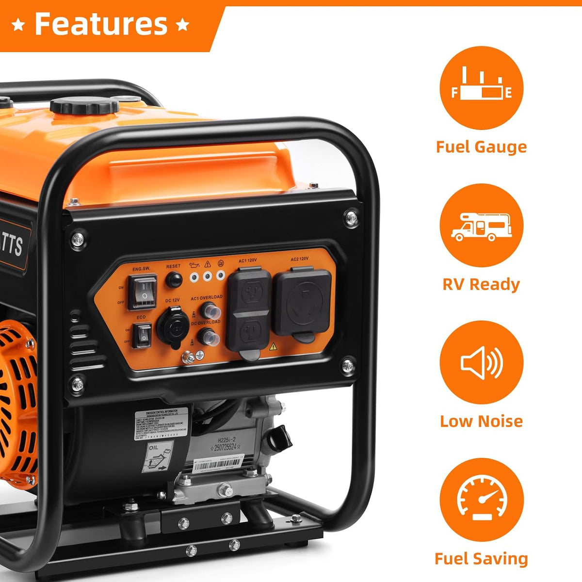 Oxseryn Generador de gas del inversor 5000W Generador de marco abie...