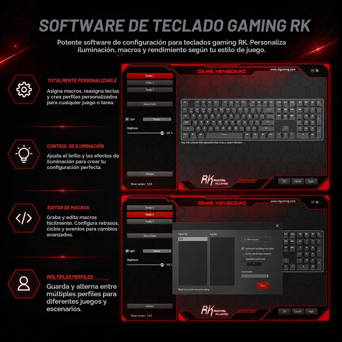 RK ROYAL KLUDGE S108 - Teclado mecánico de máquina de escribir, tec...