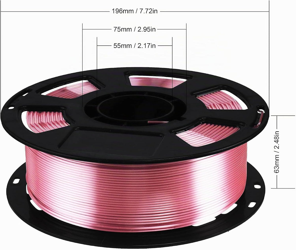 Bblife - Filamento PLA de color rosa dorado, brillante, perlado y c...