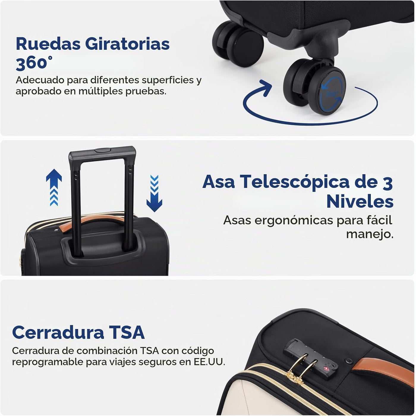 Softside - Maleta de mano expandible con apertura superior de 20 pu...