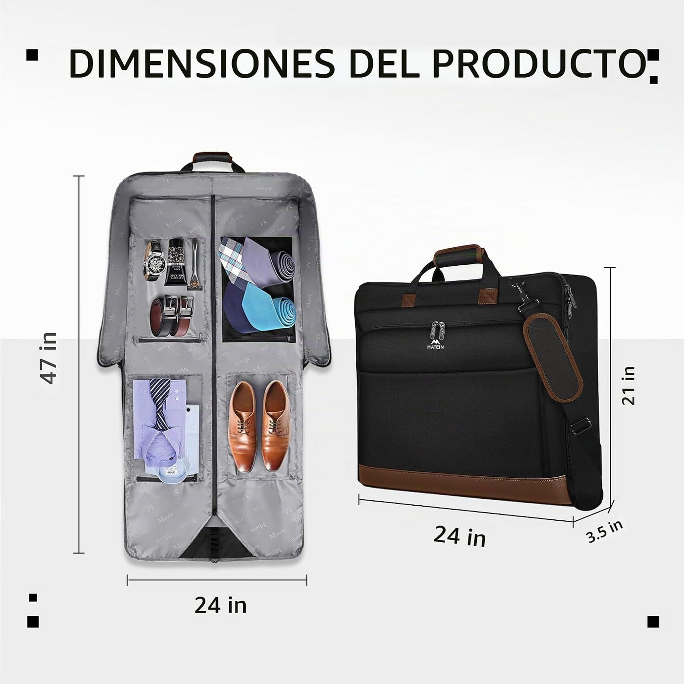 MATEIN Bolsa de ropa para viajes, bolsas de ropa grandes para colga...