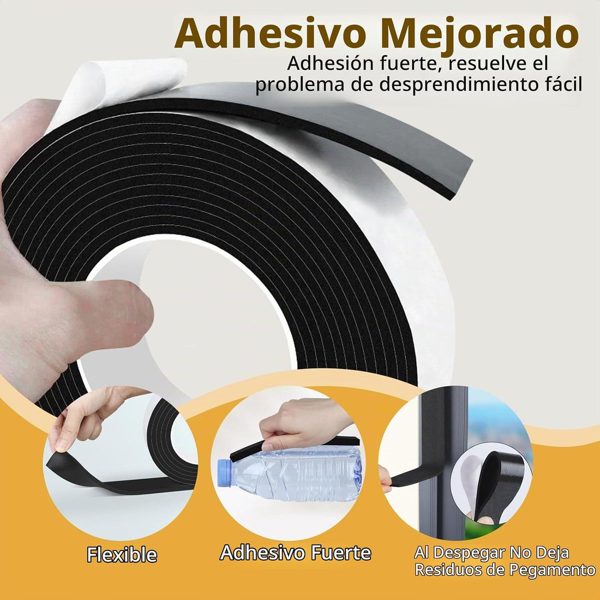 Cinta de sellado de ventana de 1\/2 pulgada de ancho x 1\/8 de pulg...