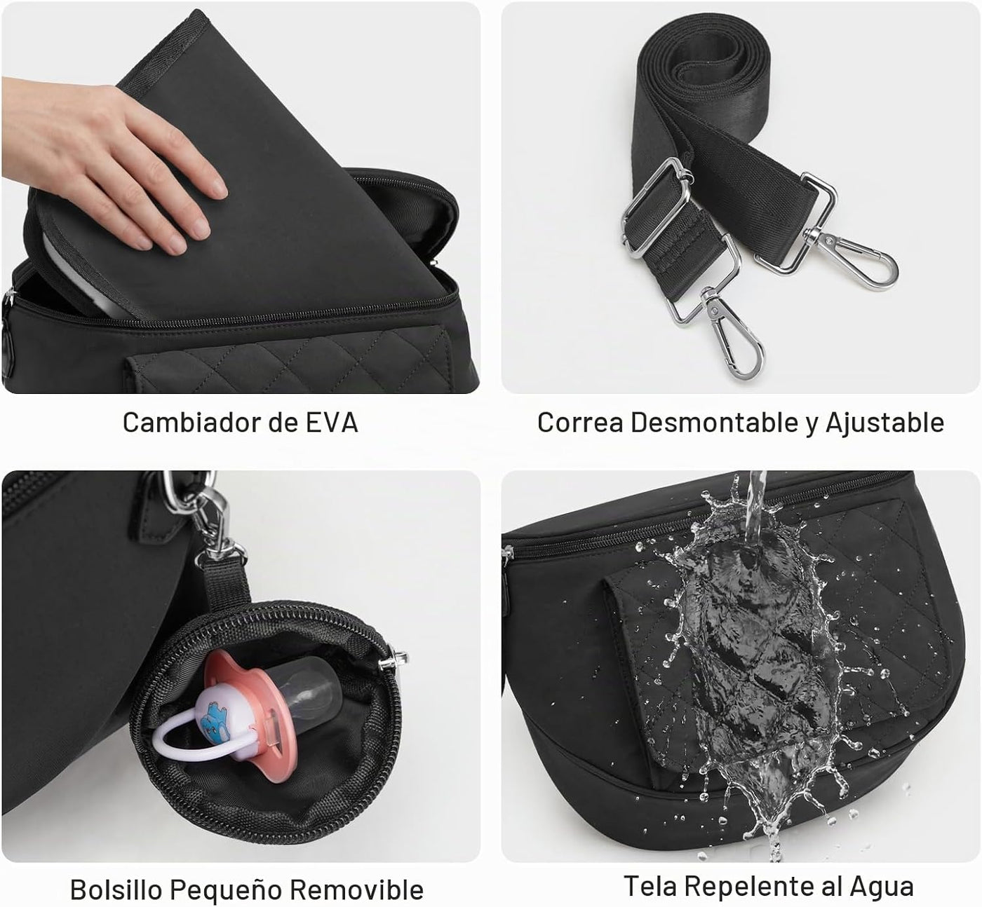 G4Free Pequeña bolsa de pañales con cambiador portátil, de nailon,...