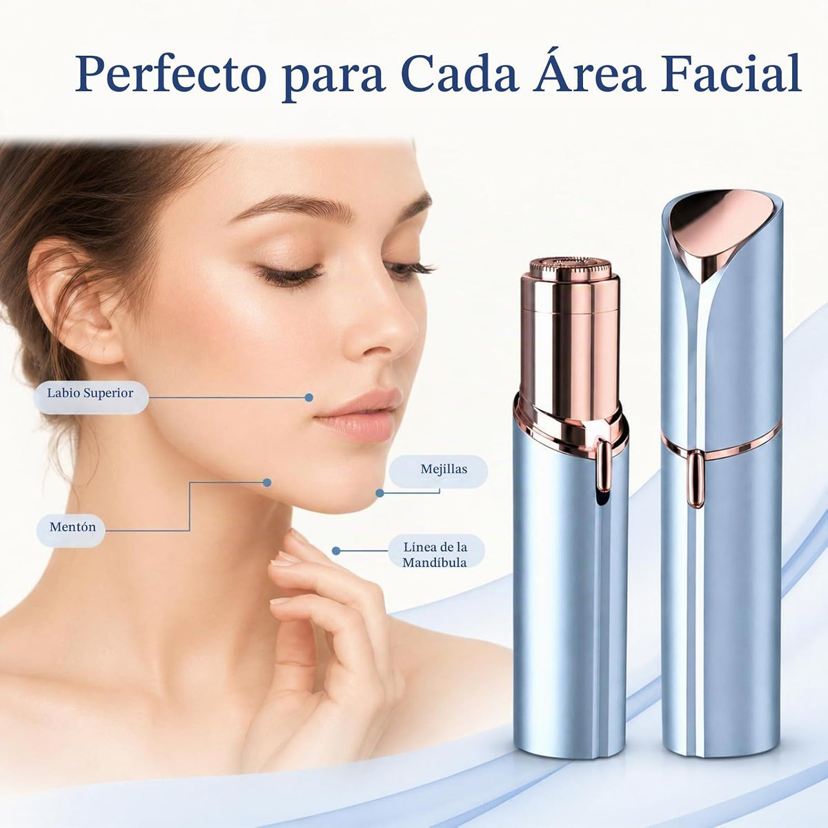 Removedor de vello facial impecable para mujeres, 2 cabezales de re...
