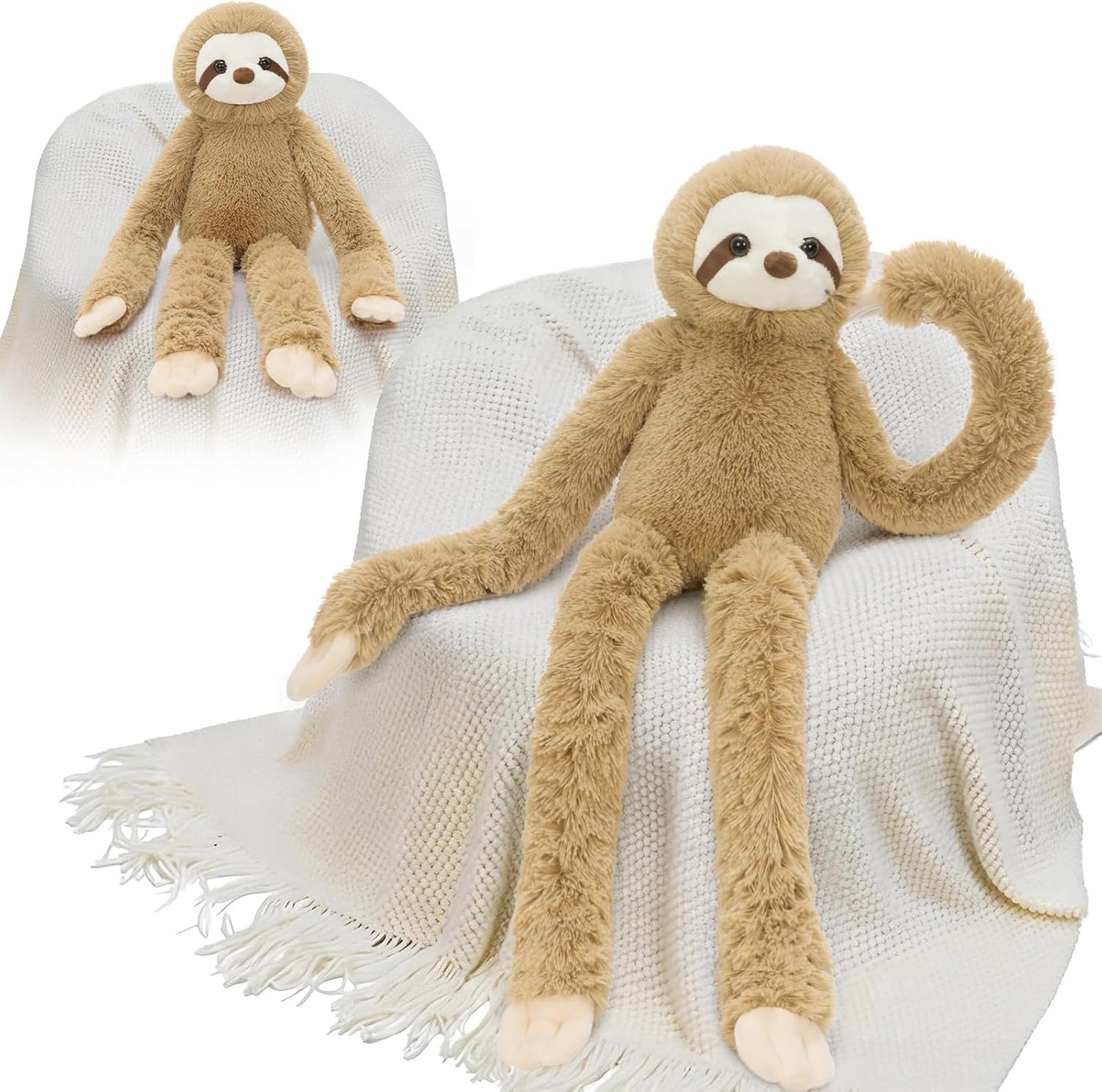 MorisMos Perezoso de peluche, juguete de peluche de brazos largos e...