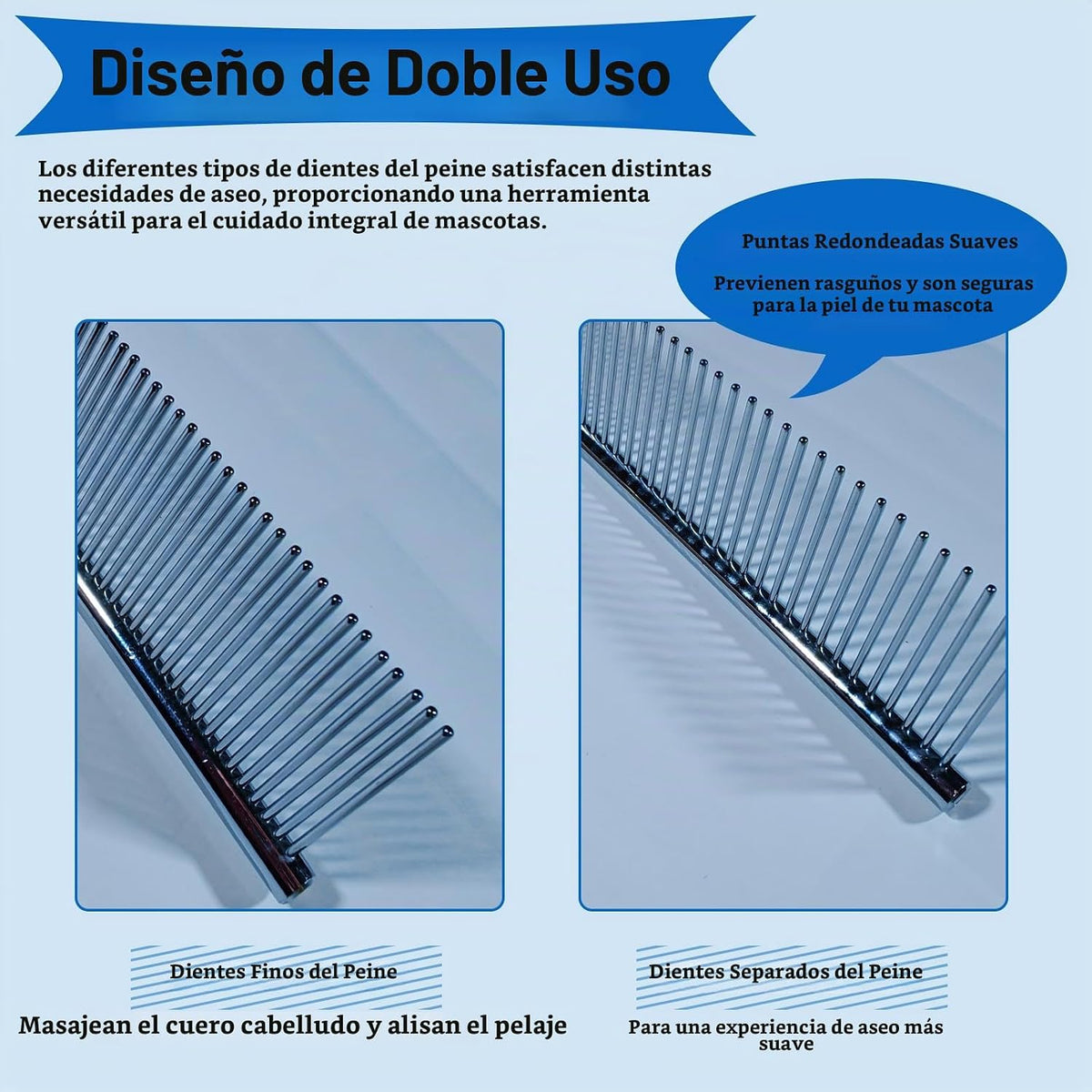 MAEELOU Kit de aseo de cepillo para cachorros de 3 piezas (azul) |...