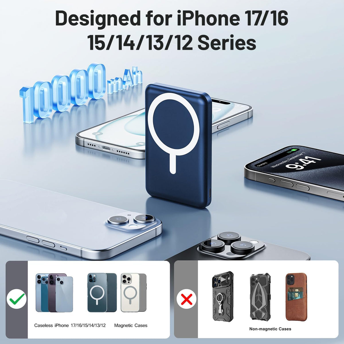 AOGUERBE para cargador portátil MagSafe, cargador magnético de 1000...