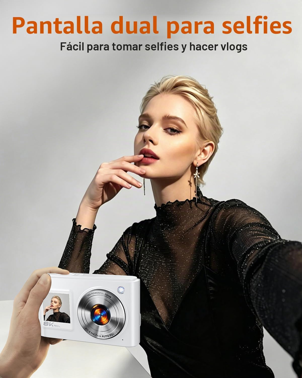 Cámara digital 8K para fotografía con WiFi, enfoque automático de 9...
