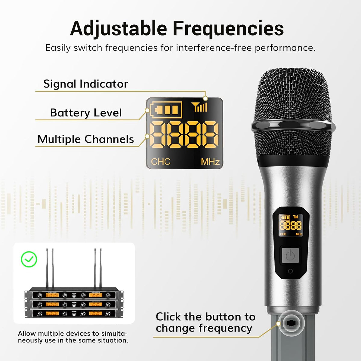TONOR Sistema de Micrófonos Inalámbricos, Micrófono Inalámbrico UHF...