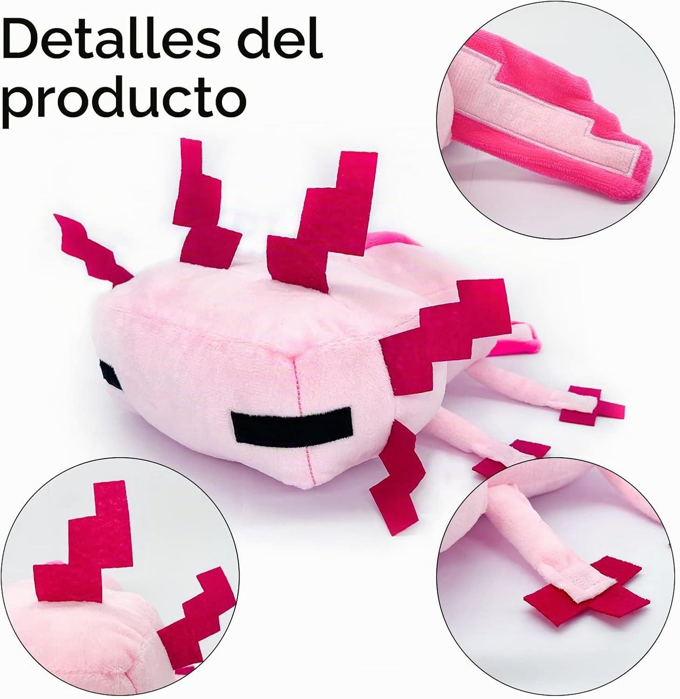 XSLWAN Juguete de Peluche de Ajolote Rosa, Juguete de Peluche Relle...