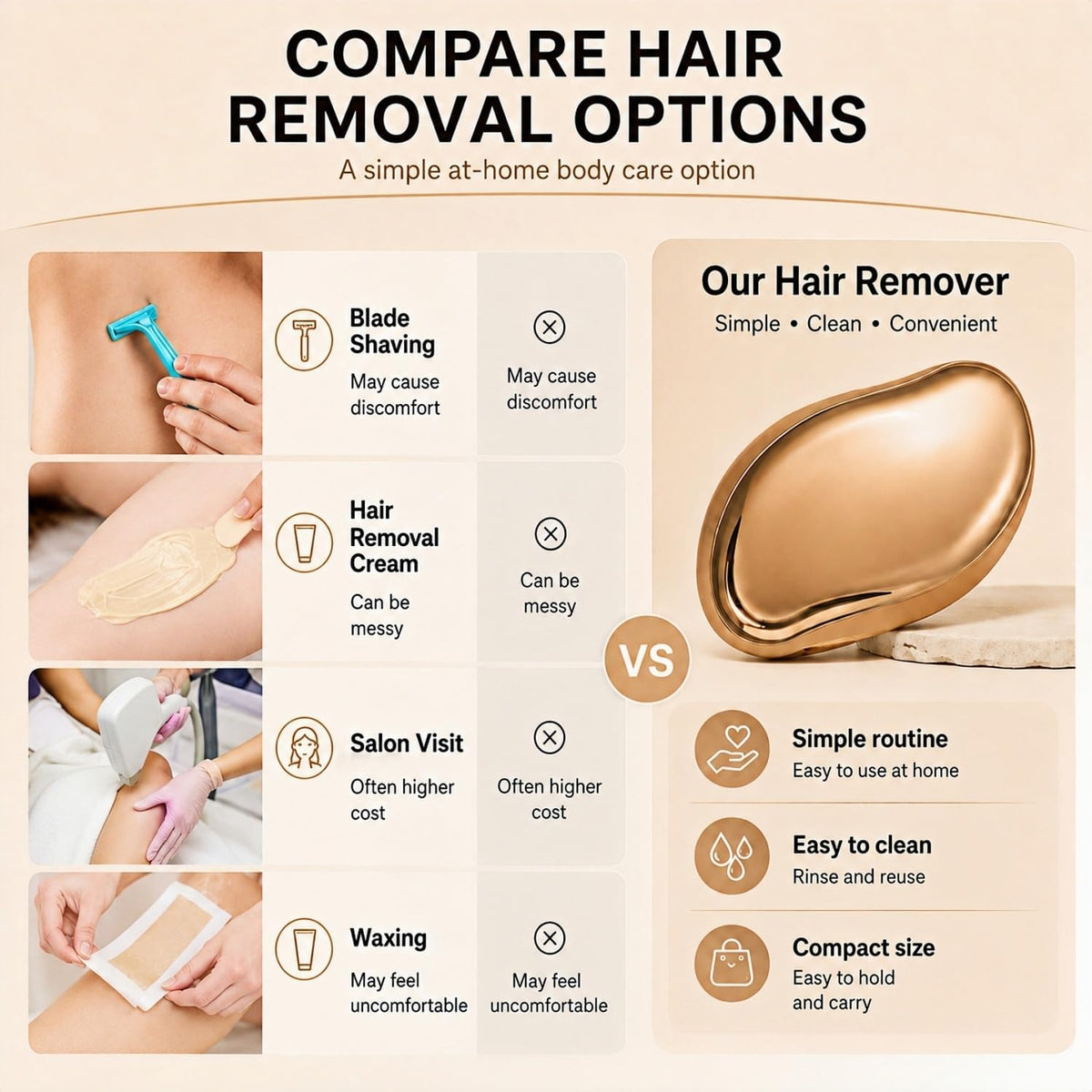 Borrador de pelo de cristal para mujeres y hombres, herramienta exf...